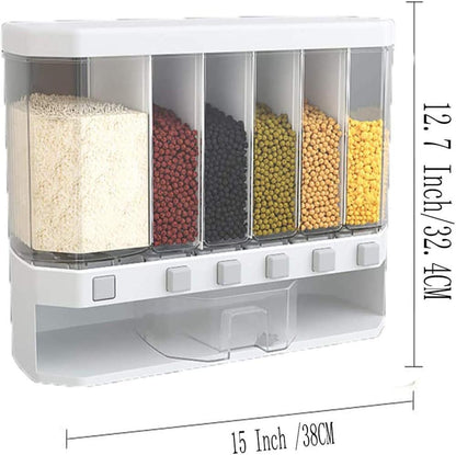 Wall-Mounted Cereal Dispenser (6 Grid)