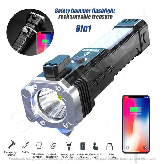 Hammer Torch LED Flashlight with Powerbank