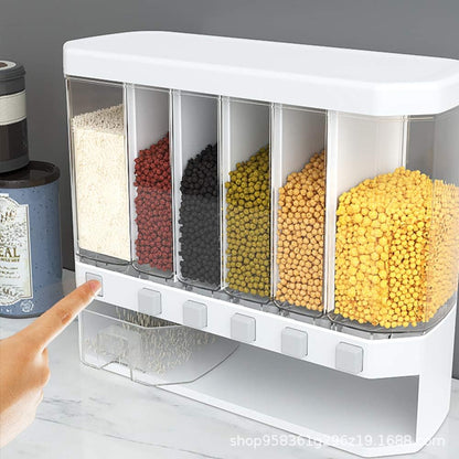 Wall-Mounted Cereal Dispenser (6 Grid)