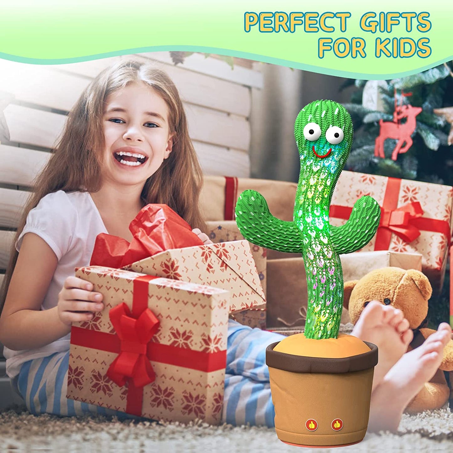 HOME AURA® Cute Talking Cactus